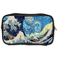 The Great Wave Of Kanagawa Painting Starry Night Van Gogh Toiletries Bag (one Side) by Sudheng