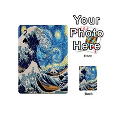 The Great Wave Of Kanagawa Painting Starry Night Van Gogh Playing Cards 54 Designs (mini)