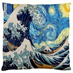 The Great Wave Of Kanagawa Painting Starry Night Van Gogh Large Cushion Case (One Side) Front