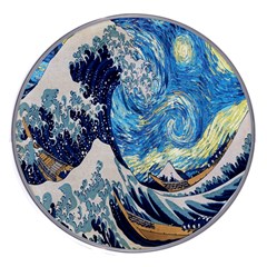 The Great Wave Of Kanagawa Painting Starry Night Van Gogh Wireless Fast Charger(white) by Sudheng