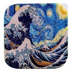 The Great Wave Of Kanagawa Painting Starry Night Van Gogh Stacked Food Storage Container by Sudheng