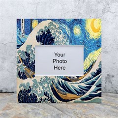 The Great Wave Of Kanagawa Painting Starry Night Van Gogh White Box Photo Frame 4  X 6  by Sudheng