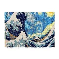 The Great Wave Of Kanagawa Painting Starry Night Van Gogh Crystal Sticker (a4)