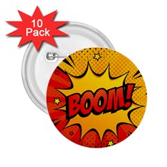 Explosion Boom Pop Art Style 2 25  Buttons (10 Pack)  by Sudheng