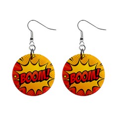 Explosion Boom Pop Art Style Mini Button Earrings by Sudheng