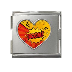 Explosion Boom Pop Art Style Mega Link Heart Italian Charm (18mm)