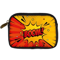 Explosion Boom Pop Art Style Digital Camera Leather Case by Sudheng