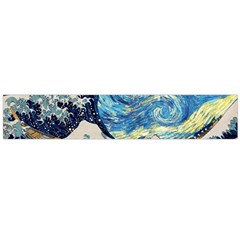 Starry Night Hokusai Van Gogh The Great Wave Off Kanagawa Large Premium Plush Fleece Scarf 