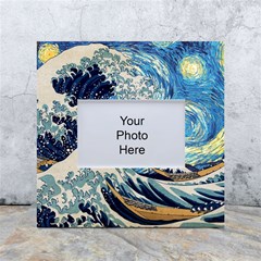 Starry Night Hokusai Van Gogh The Great Wave Off Kanagawa White Box Photo Frame 4  X 6  by Sudheng