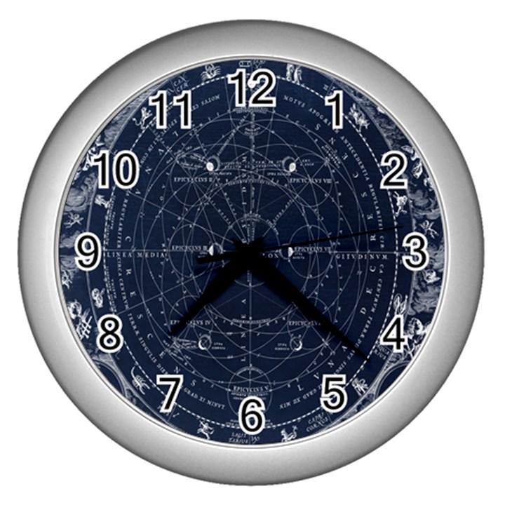 Vintage astrology poster Wall Clock (Silver)