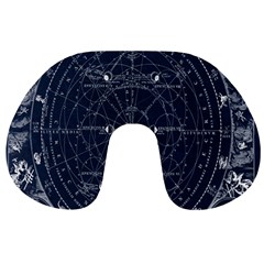 Vintage Astrology Poster Travel Neck Pillow by ConteMonfrey