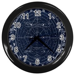 Vintage Astrology Poster Wall Clock (black) by ConteMonfrey