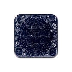 Vintage Astrology Poster Rubber Square Coaster (4 Pack) by ConteMonfrey