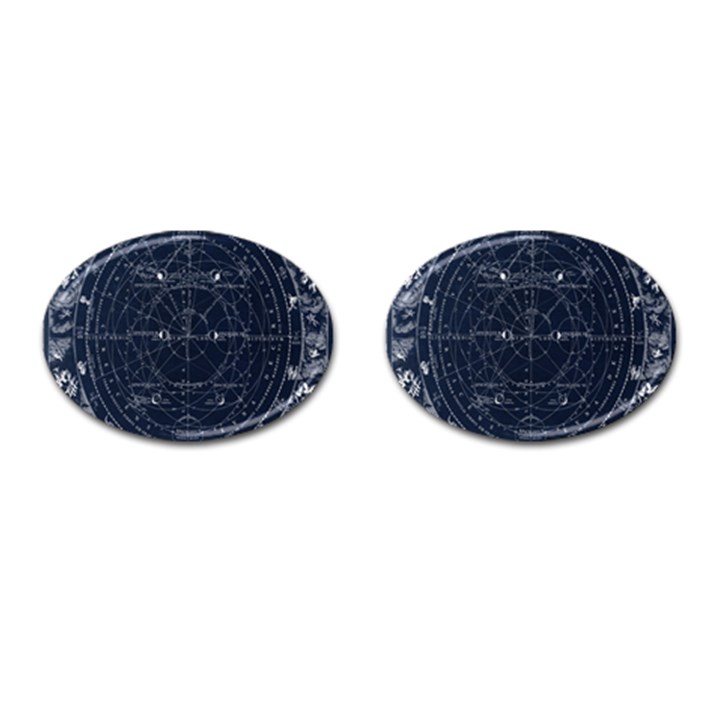 Vintage astrology poster Cufflinks (Oval)