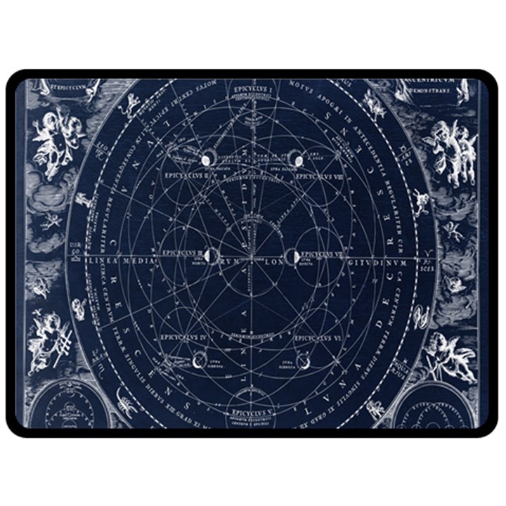 Vintage astrology poster Two Sides Fleece Blanket (Large)