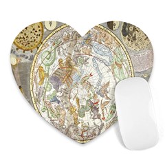 Vintage Astronomy  Heart Mousepad by ConteMonfrey