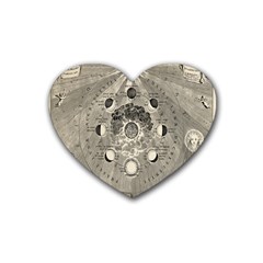 Old Vintage Astronomy Rubber Heart Coaster (4 Pack) by ConteMonfrey