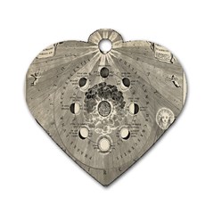 Old Vintage Astronomy Dog Tag Heart (two Sides) by ConteMonfrey