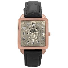 Old Vintage Astronomy Rose Gold Leather Watch  by ConteMonfrey