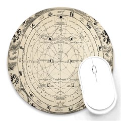 Astronomy Vintage Round Mousepad by ConteMonfrey