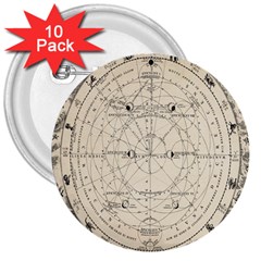 Astronomy Vintage 3  Buttons (10 Pack)  by ConteMonfrey