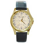 Astronomy vintage Round Gold Metal Watch Front