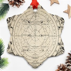 Astronomy Vintage Snowflake Ornament (two Sides) by ConteMonfrey