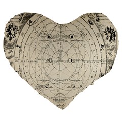 Astronomy Vintage Large 19  Premium Heart Shape Cushions by ConteMonfrey