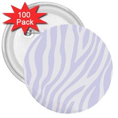 Grey Zebra Vibes Animal Print  3  Buttons (100 Pack)  by ConteMonfrey