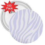 Grey Zebra Vibes Animal Print  3  Buttons (100 pack)  Front