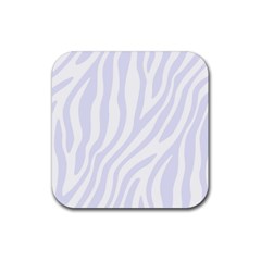 Grey Zebra Vibes Animal Print  Rubber Coaster (square) by ConteMonfrey