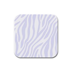 Grey Zebra Vibes Animal Print  Rubber Square Coaster (4 Pack) by ConteMonfrey