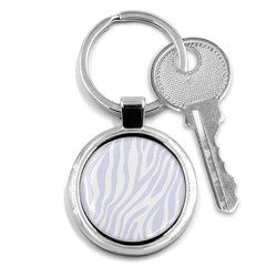 Grey Zebra Vibes Animal Print  Key Chain (round) by ConteMonfrey