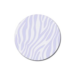 Grey Zebra Vibes Animal Print  Rubber Coaster (round) by ConteMonfrey