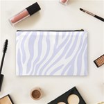 Grey Zebra Vibes Animal Print  Cosmetic Bag (Medium) Back