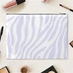 Grey Zebra Vibes Animal Print  Cosmetic Bag (XL) Back