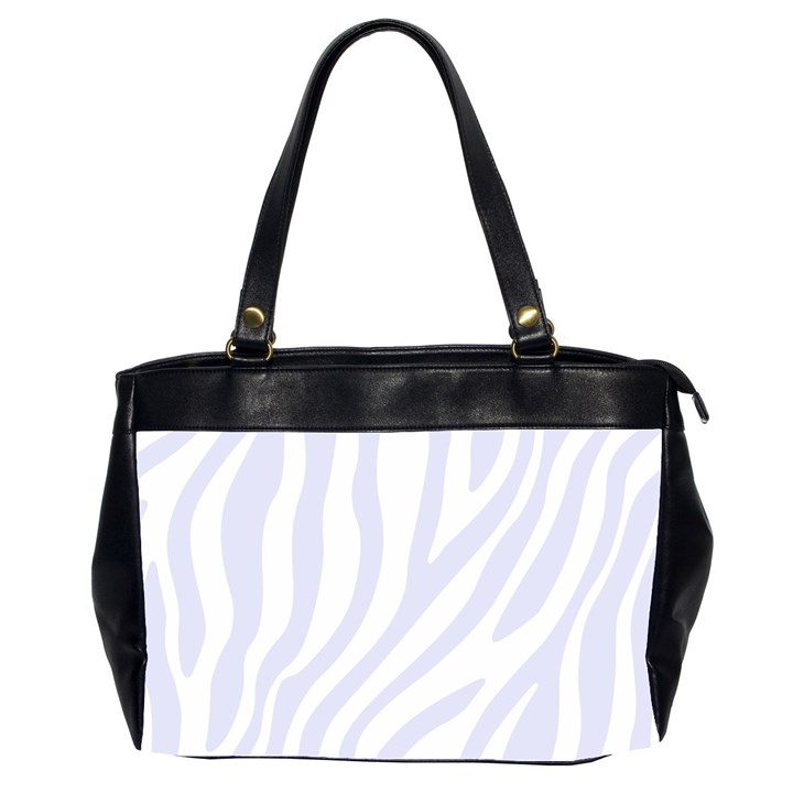 Grey Zebra Vibes Animal Print  Oversize Office Handbag (2 Sides)