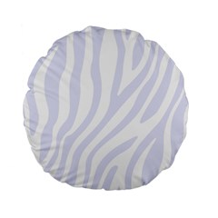 Grey Zebra Vibes Animal Print  Standard 15  Premium Round Cushions by ConteMonfrey