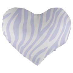 Grey Zebra Vibes Animal Print  Large 19  Premium Heart Shape Cushions by ConteMonfrey