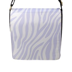 Grey Zebra Vibes Animal Print  Flap Closure Messenger Bag (l) by ConteMonfrey