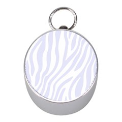 Grey Zebra Vibes Animal Print  Mini Silver Compasses by ConteMonfrey