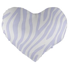 Grey Zebra Vibes Animal Print  Large 19  Premium Flano Heart Shape Cushions by ConteMonfrey