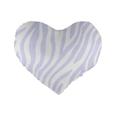 Grey Zebra Vibes Animal Print  Standard 16  Premium Flano Heart Shape Cushions by ConteMonfrey