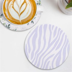 Grey Zebra Vibes Animal Print  Uv Print Round Tile Coaster by ConteMonfrey