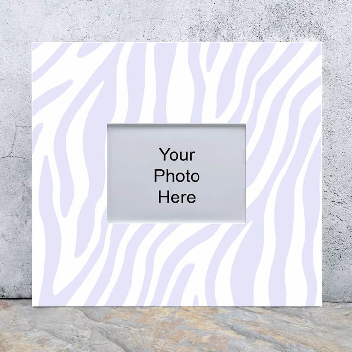 Grey Zebra Vibes Animal Print  White Wall Photo Frame 5  x 7 