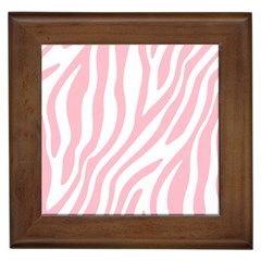 Pink Zebra Vibes Animal Print  Framed Tile by ConteMonfrey