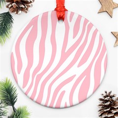 Pink Zebra Vibes Animal Print  Ornament (round) by ConteMonfrey