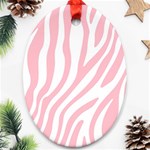 Pink Zebra Vibes Animal Print  Ornament (Oval) Front