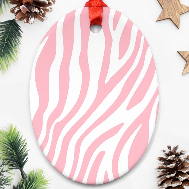 Pink Zebra Vibes Animal Print  Ornament (Oval)