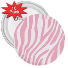 Pink Zebra Vibes Animal Print  3  Buttons (10 Pack)  by ConteMonfrey